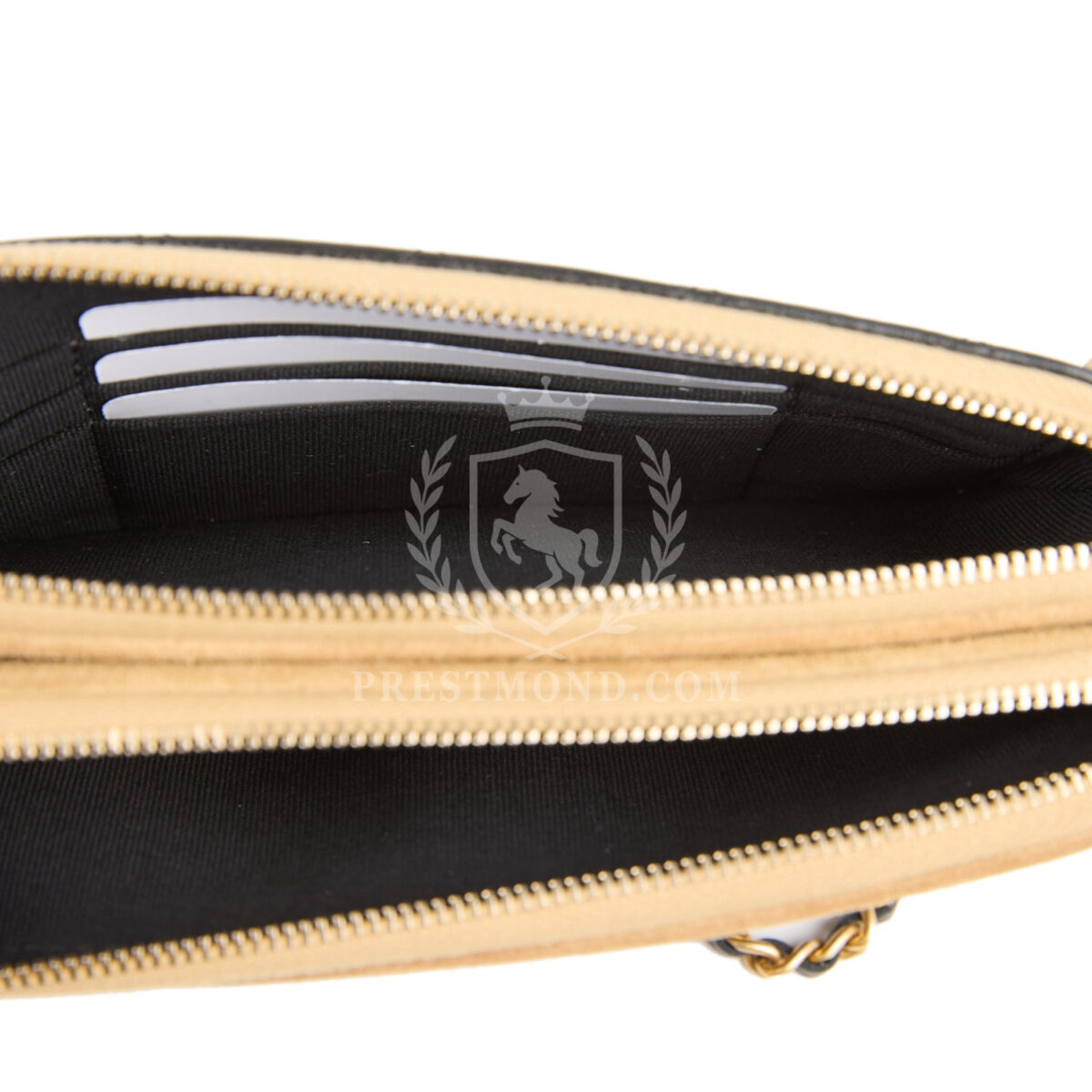 Chanel Double Touch Phone Holder with Chain Black & Brown Shiny Lambskin and Suede Brushed Gold Hardware — изображение 7