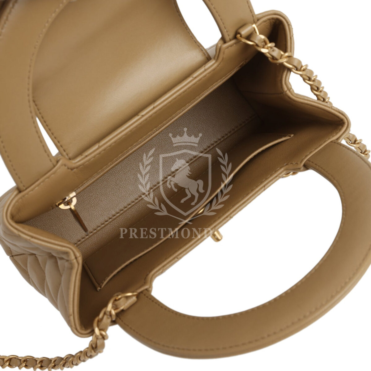 Chanel Small Kelly Shopper Dark Beige Shiny Lambskin Antique Gold Hardware — изображение 8