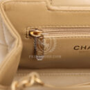 Chanel Small Kelly Shopper Dark Beige Shiny Lambskin Antique Gold Hardware