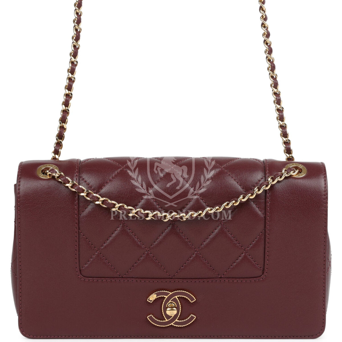 Chanel Medium Mademoiselle Flap Bag Burgundy Sheepskin Gold Hardware — изображение 7
