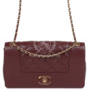 Chanel Medium Mademoiselle Flap Bag Burgundy Sheepskin Gold Hardware