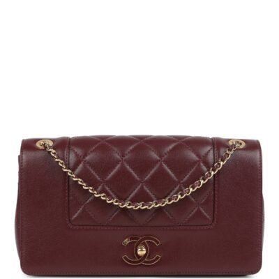Chanel Medium Mademoiselle Flap Bag Burgundy Sheepskin Gold Hardware