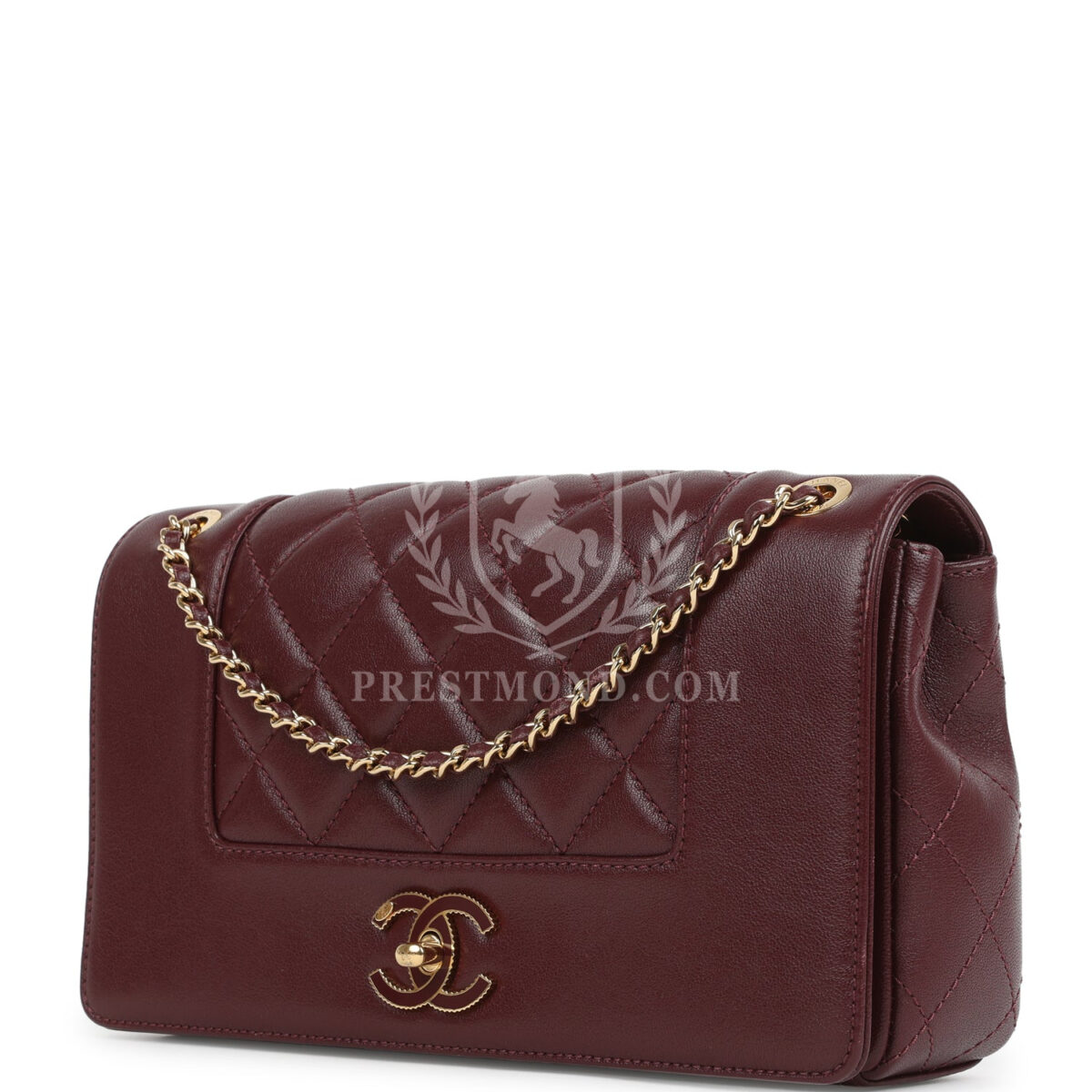 Chanel Medium Mademoiselle Flap Bag Burgundy Sheepskin Gold Hardware — изображение 5