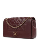 Chanel Medium Mademoiselle Flap Bag Burgundy Sheepskin Gold Hardware