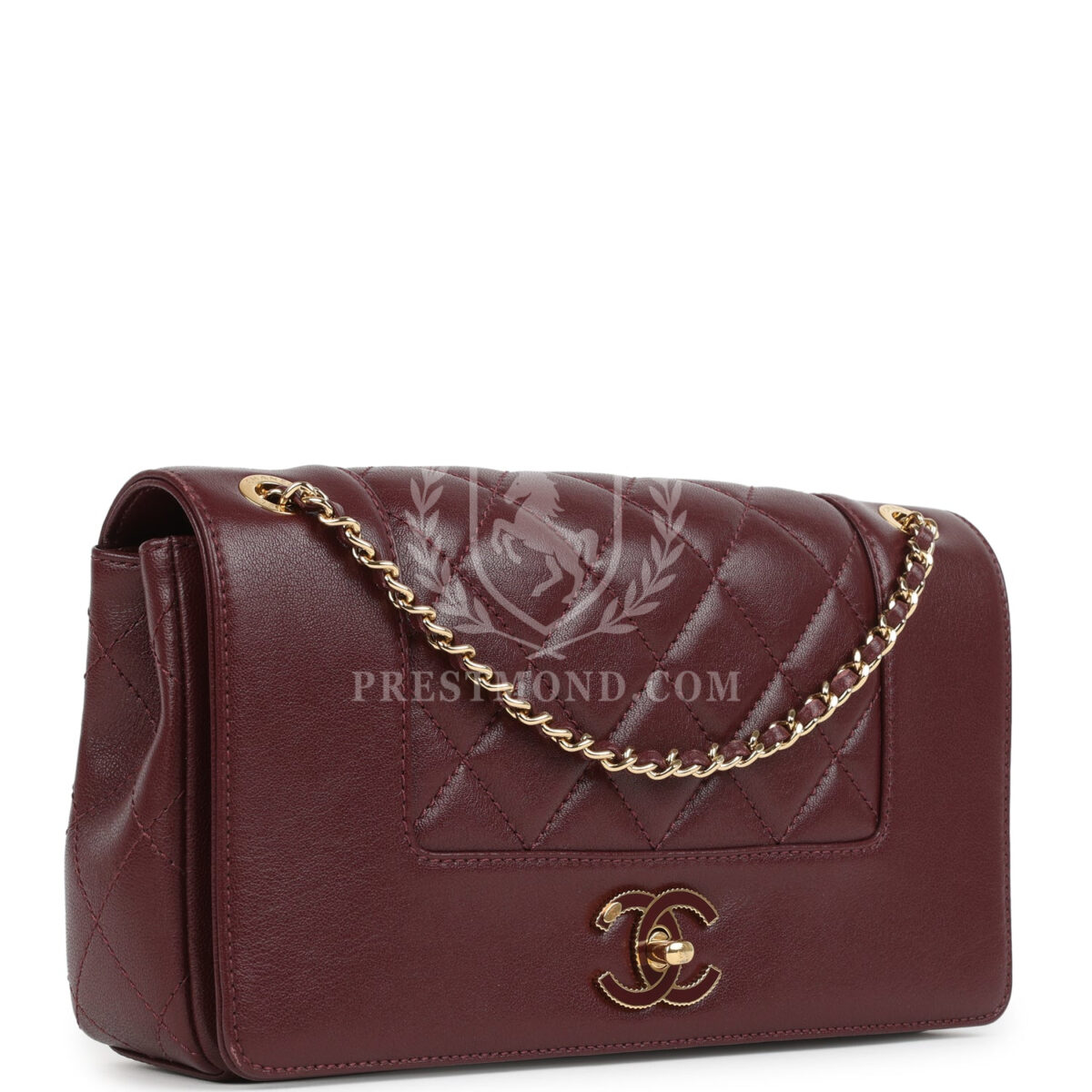 Chanel Medium Mademoiselle Flap Bag Burgundy Sheepskin Gold Hardware — изображение 2