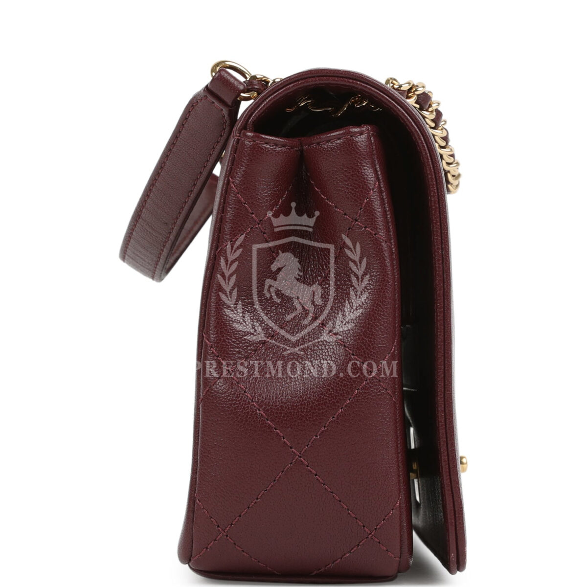 Chanel Medium Mademoiselle Flap Bag Burgundy Sheepskin Gold Hardware — изображение 3