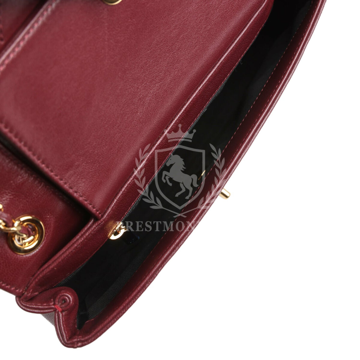 Chanel Medium Mademoiselle Flap Bag Burgundy Sheepskin Gold Hardware — изображение 9