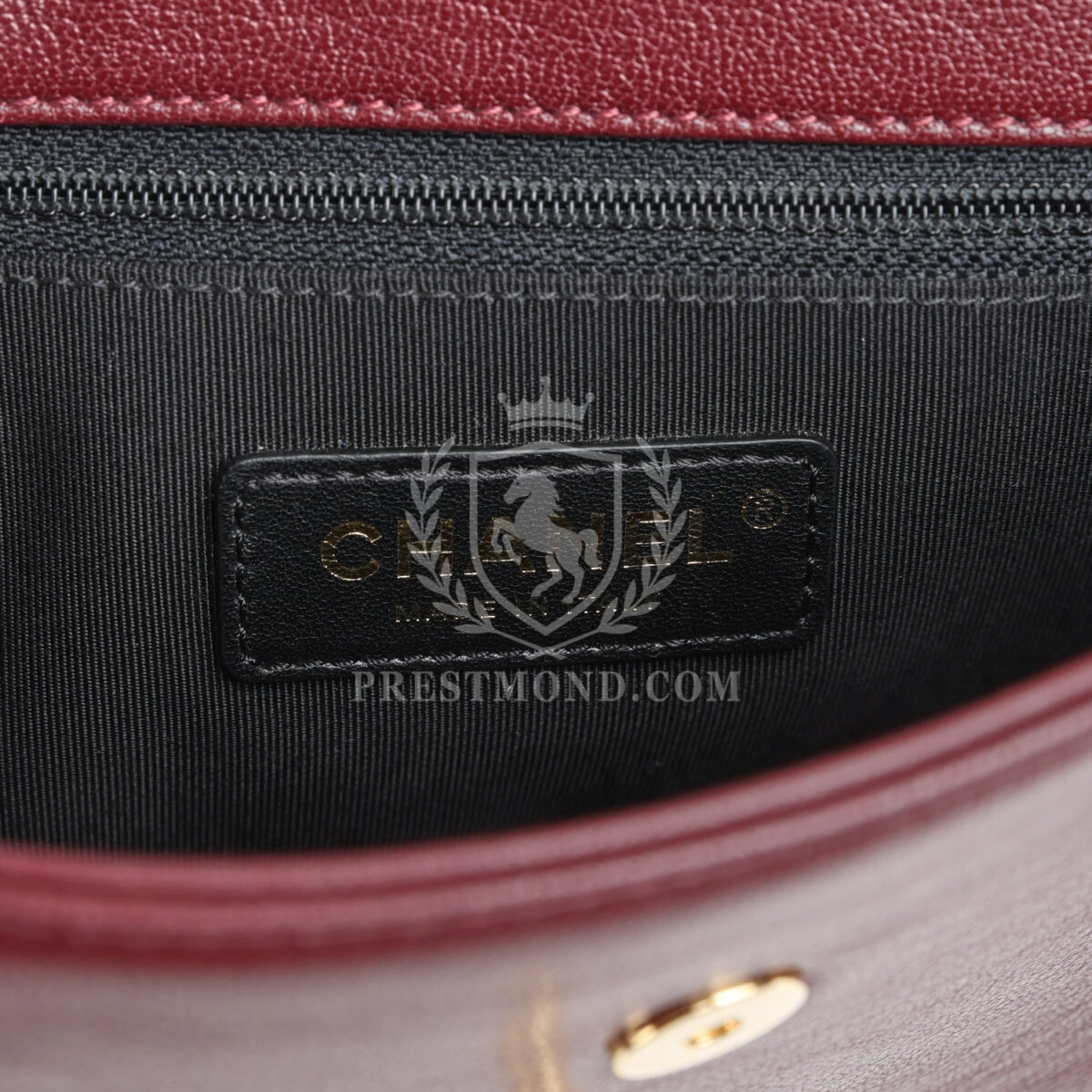 Chanel Medium Mademoiselle Flap Bag Burgundy Sheepskin Gold Hardware — изображение 10