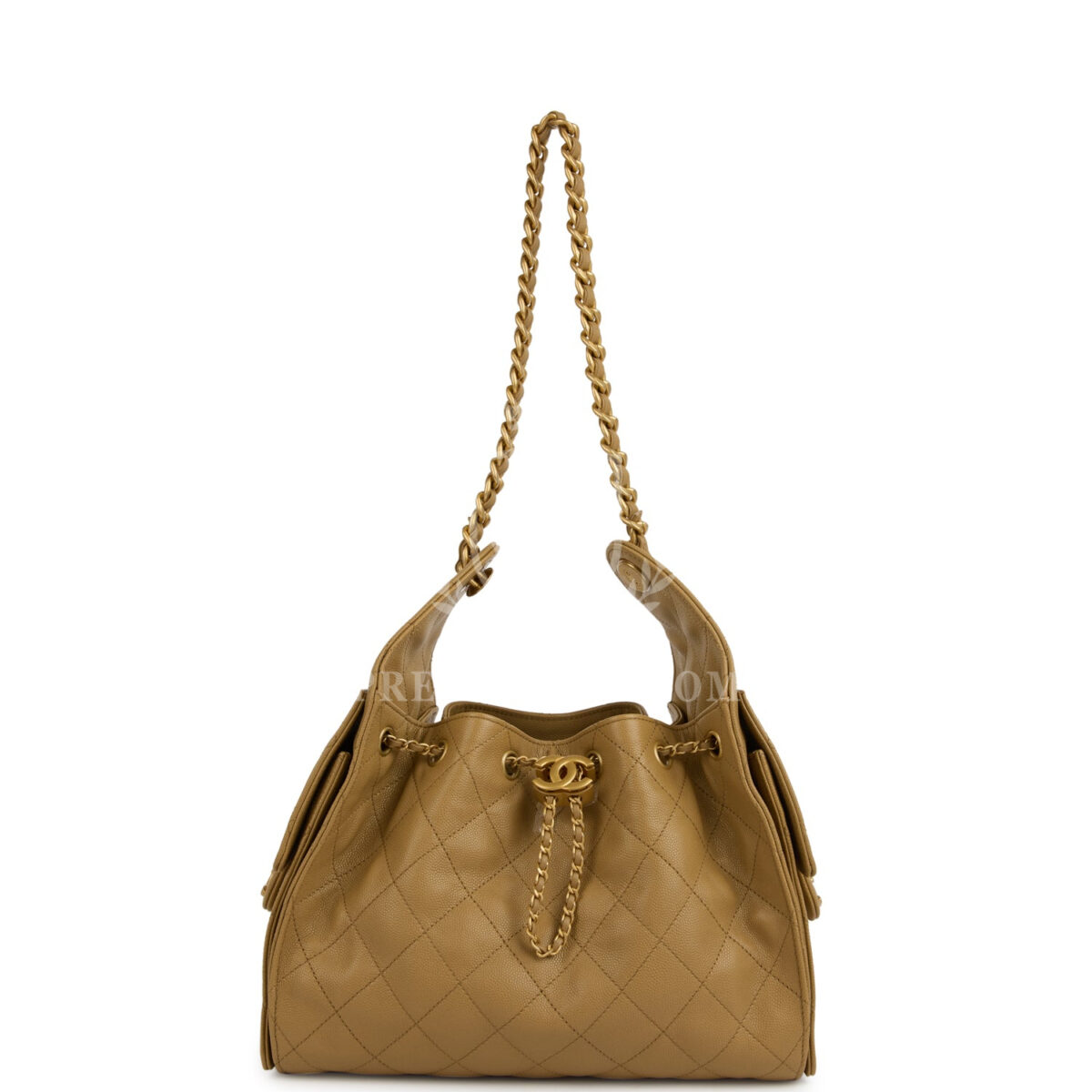 Chanel Small 25 Hobo Bag Dark Beige Caviar Antique Gold Hardware — изображение 6