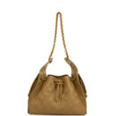 Chanel Small 25 Hobo Bag Dark Beige Caviar Antique Gold Hardware