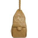 Chanel Small 25 Hobo Bag Dark Beige Caviar Antique Gold Hardware
