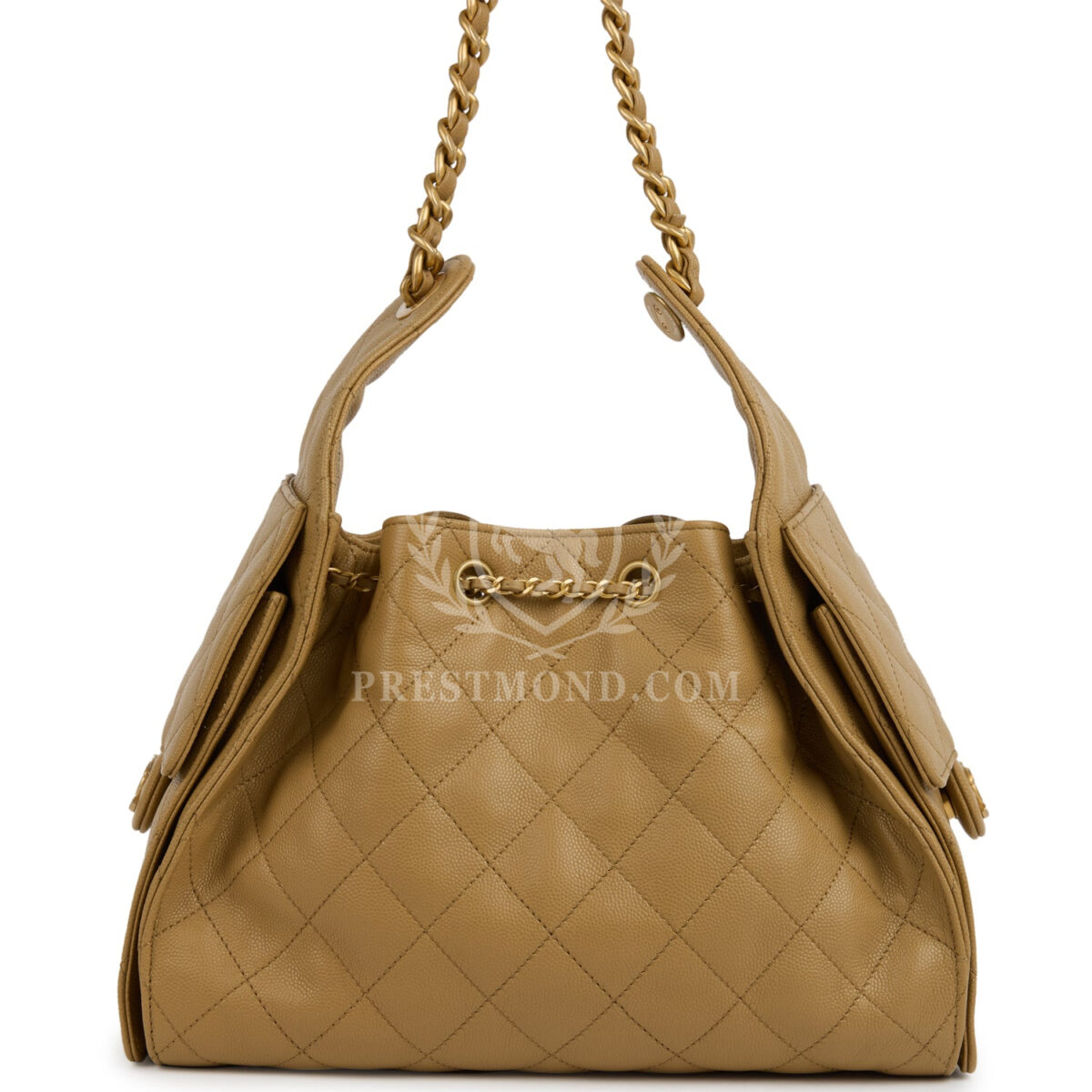Chanel Small 25 Hobo Bag Dark Beige Caviar Antique Gold Hardware — изображение 4