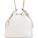 Chanel Medium 25 Hobo Bag White Caviar Antique Gold Hardware