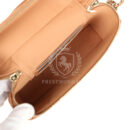 Chanel Top Handle Long Vanity Case with Chain Caramel Shiny Caviar Light Gold Hardware