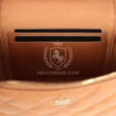 Chanel Top Handle Long Vanity Case with Chain Caramel Shiny Caviar Light Gold Hardware