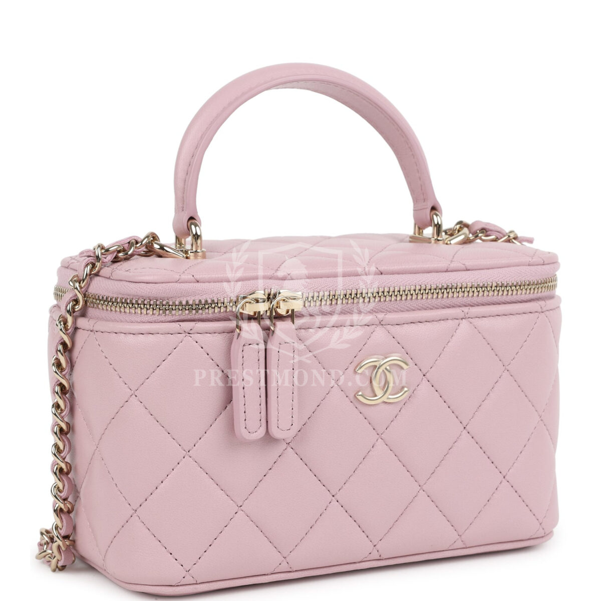 Chanel Small Top Handle Vanity Case Pink Lambskin Light Gold Hardware — изображение 2