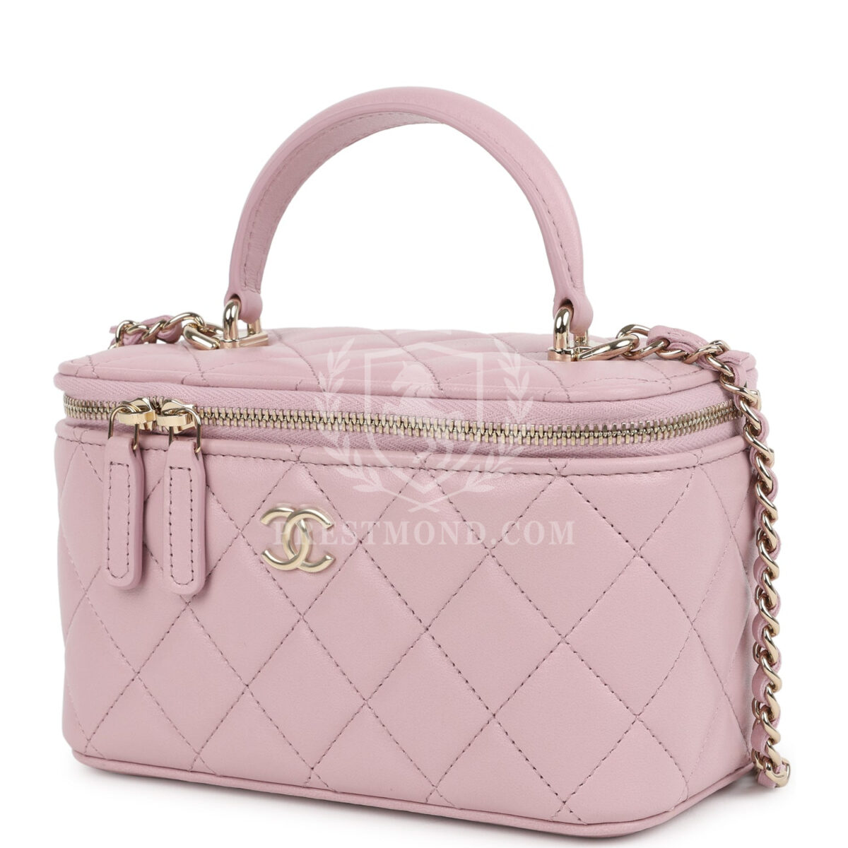 Chanel Small Top Handle Vanity Case Pink Lambskin Light Gold Hardware — изображение 5