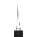 Chanel Top Handle Long Vanity Case with Chain Black Shiny Caviar Light Gold Hardware