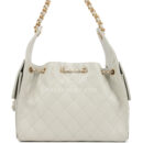 Chanel Small 25 Hobo Bag Light Grey Caviar Antique Gold Hardware