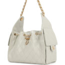 Chanel Small 25 Hobo Bag Light Grey Caviar Antique Gold Hardware