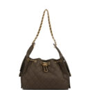 Chanel Small 25 Hobo Bag Khaki Toile Canvas Antique Gold Hardware