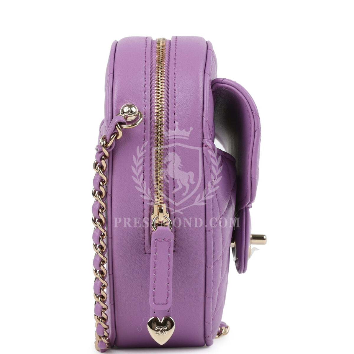 Chanel CC In Love Large Heart Bag with Chain Purple Lambskin Light Gold Hardware — изображение 3