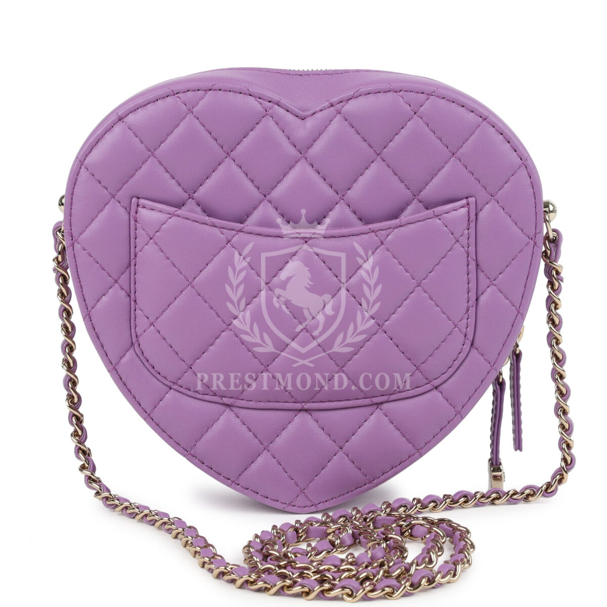 Chanel CC In Love Large Heart Bag with Chain Purple Lambskin Light Gold Hardware — изображение 4