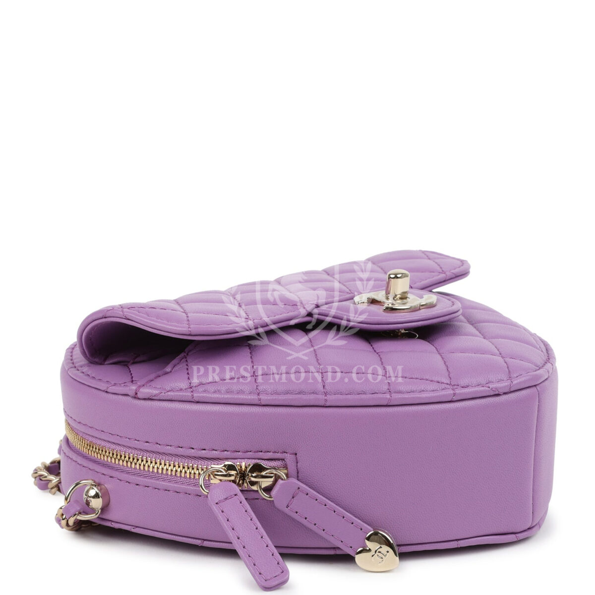 Chanel CC In Love Large Heart Bag with Chain Purple Lambskin Light Gold Hardware — изображение 6