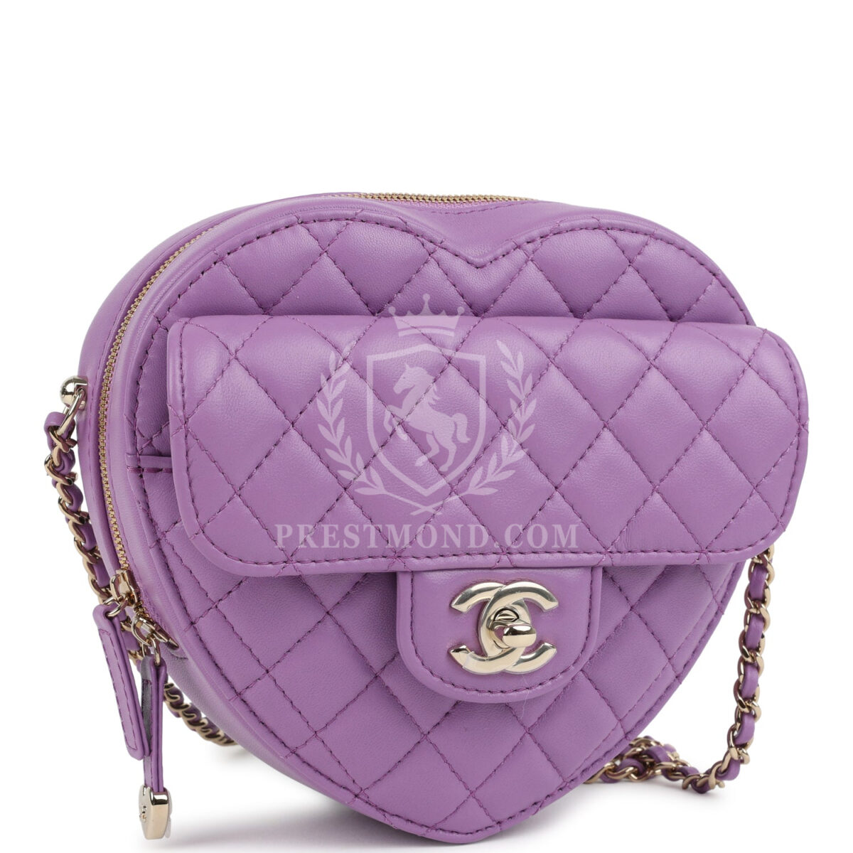 Chanel CC In Love Large Heart Bag with Chain Purple Lambskin Light Gold Hardware — изображение 2