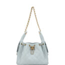 Chanel Small 25 Hobo Bag Light Blue Caviar Antique Gold Hardware
