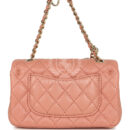 Chanel Nano Classic Double Flap Bag Charm Pink Lambskin Light Gold Hardware