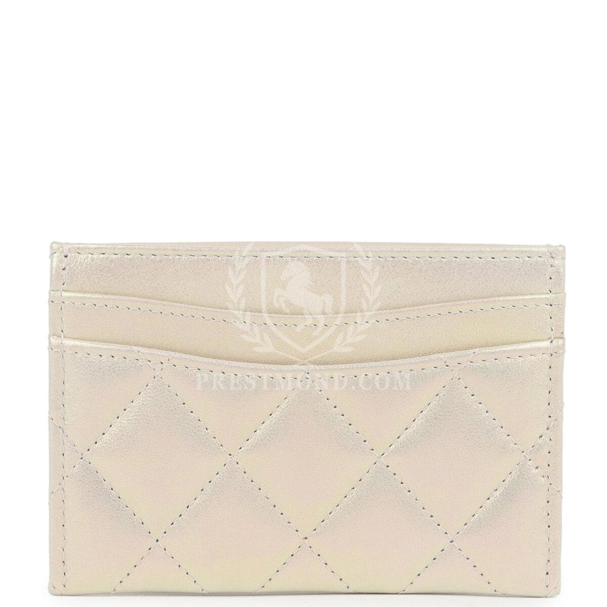 Chanel Classic Card Holder Wallet Iridescent Ivory Lambskin Light Gold Hardware — изображение 4
