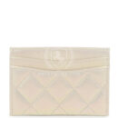 Chanel Classic Card Holder Wallet Iridescent Ivory Lambskin Light Gold Hardware