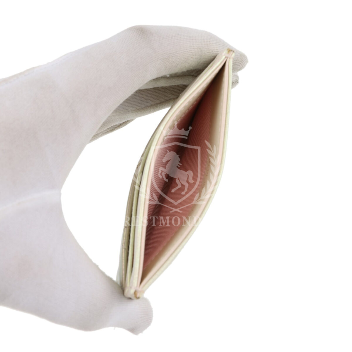 Chanel Classic Card Holder Wallet Iridescent Ivory Lambskin Light Gold Hardware — изображение 6