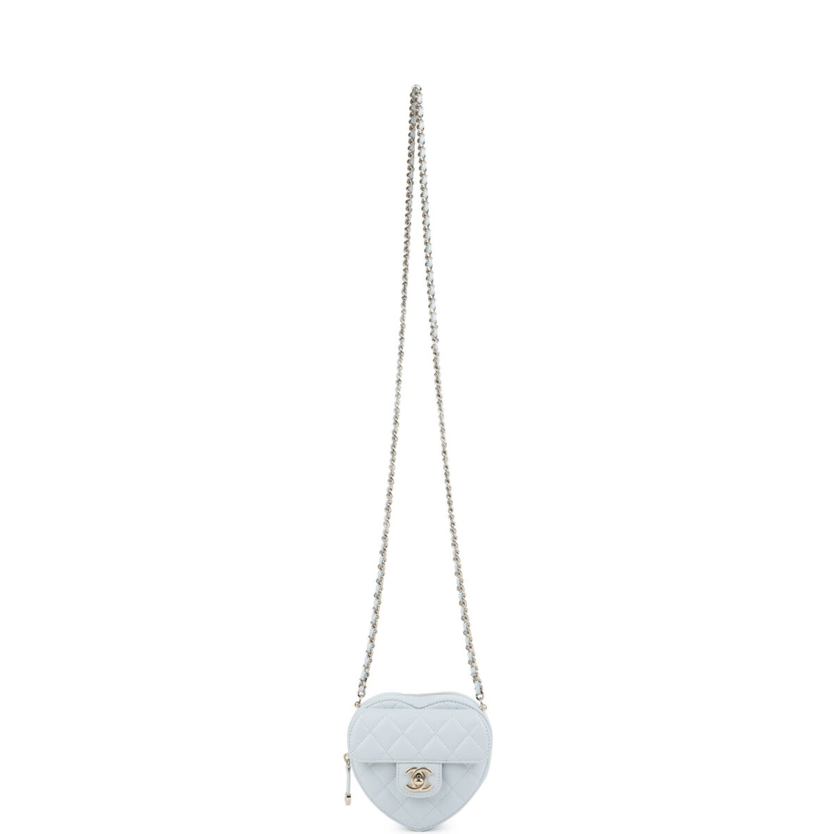 Chanel CC In Love Small Heart Bag with Chain Light Blue Lambskin Light Gold Hardware — изображение 8