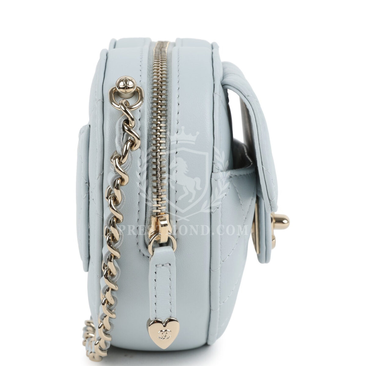 Chanel CC In Love Small Heart Bag with Chain Light Blue Lambskin Light Gold Hardware — изображение 3