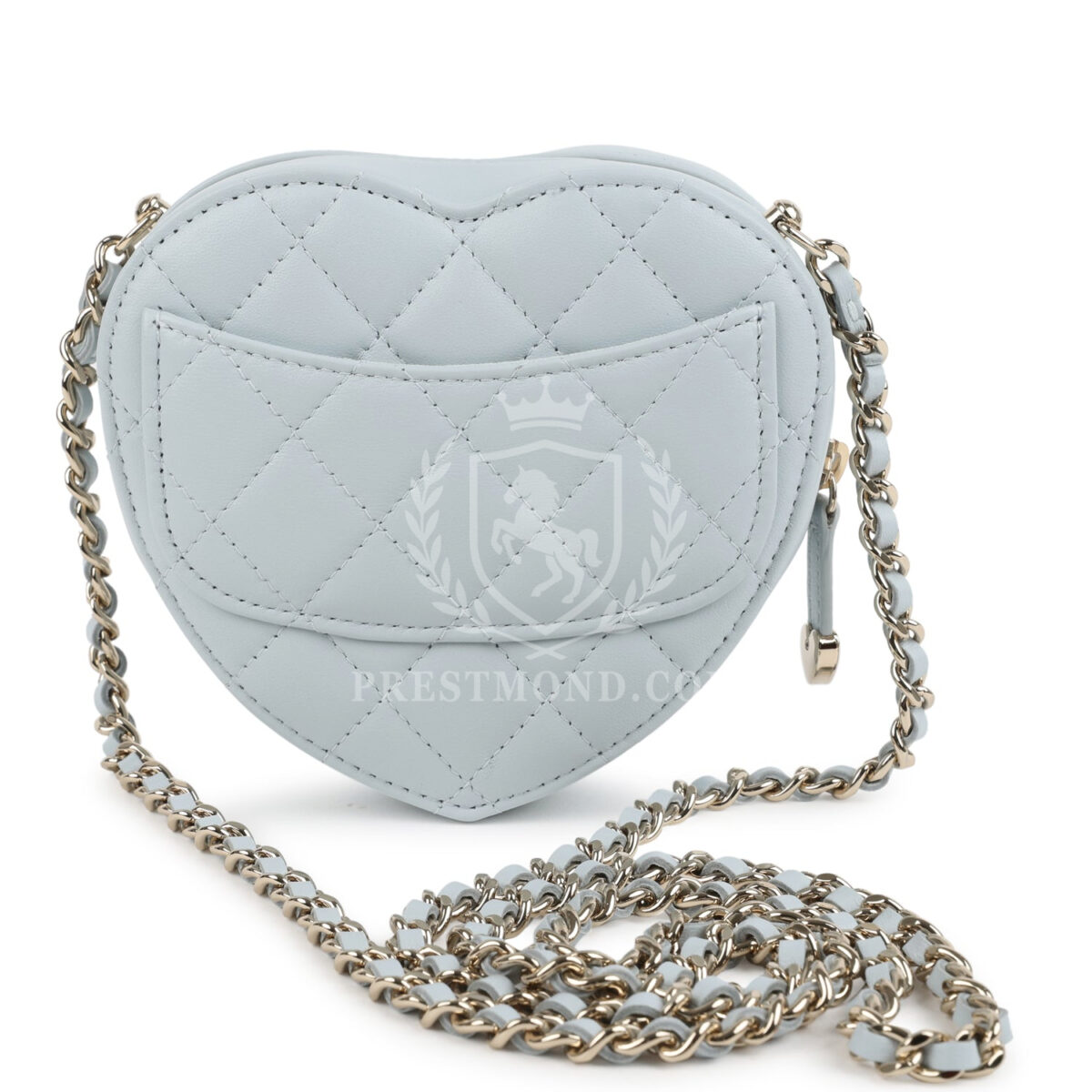 Chanel CC In Love Small Heart Bag with Chain Light Blue Lambskin Light Gold Hardware — изображение 4