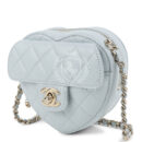 Chanel CC In Love Small Heart Bag with Chain Light Blue Lambskin Light Gold Hardware