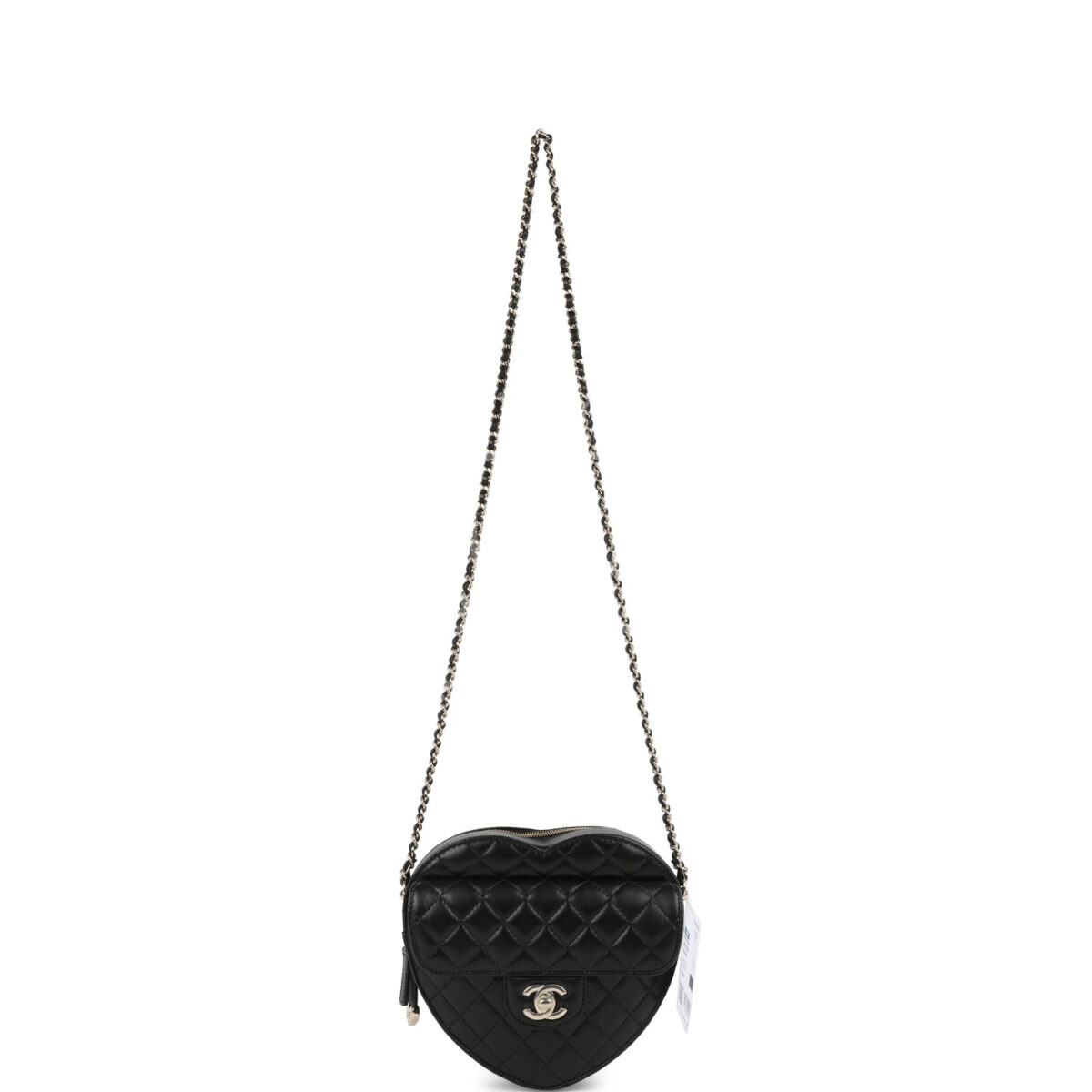 Chanel CC In Love Large Heart Bag with Chain Black Lambskin Light Gold Hardware — изображение 7
