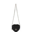 Chanel CC In Love Large Heart Bag with Chain Black Lambskin Light Gold Hardware