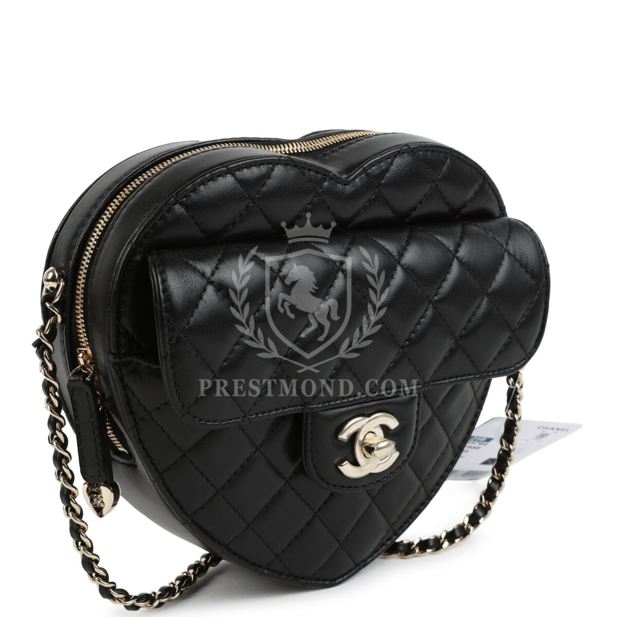 Chanel CC In Love Large Heart Bag with Chain Black Lambskin Light Gold Hardware — изображение 2