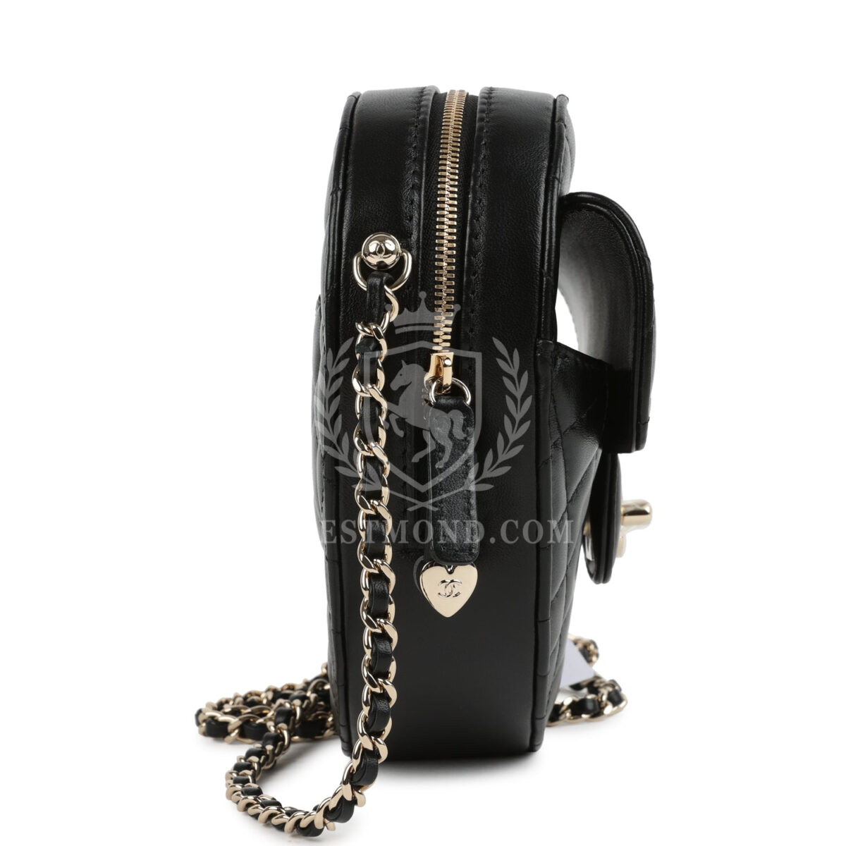 Chanel CC In Love Large Heart Bag with Chain Black Lambskin Light Gold Hardware — изображение 3