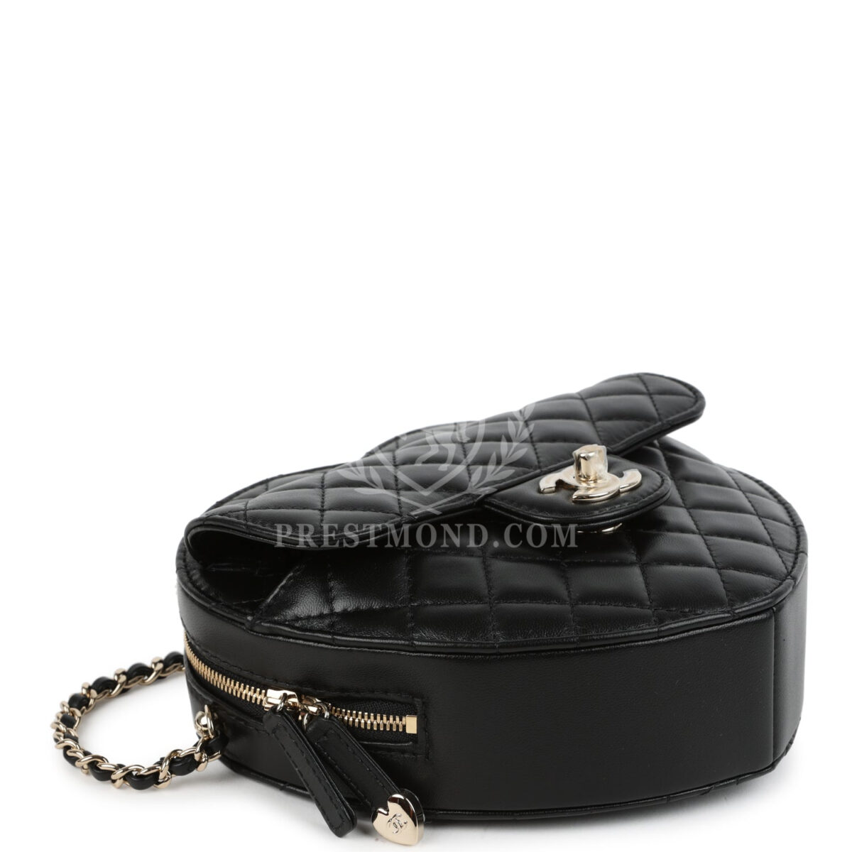 Chanel CC In Love Large Heart Bag with Chain Black Lambskin Light Gold Hardware — изображение 6