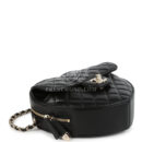 Chanel CC In Love Large Heart Bag with Chain Black Lambskin Light Gold Hardware
