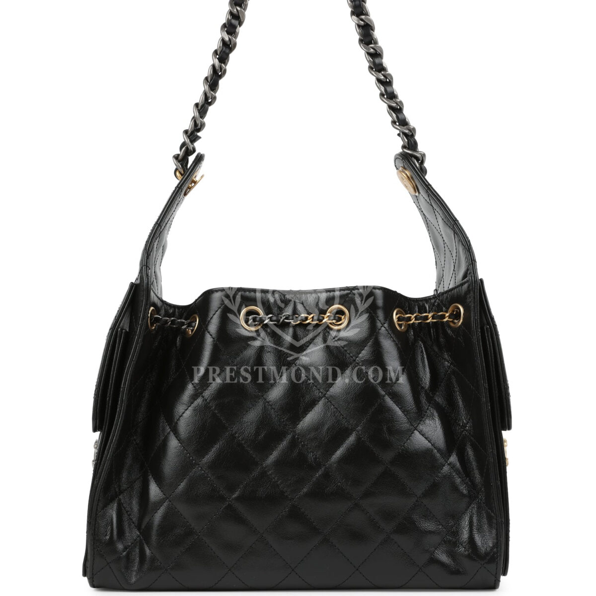 Chanel Small 25 Hobo Bag Black Shiny Crumpled Calfskin Mixed Metal Hardware — изображение 4