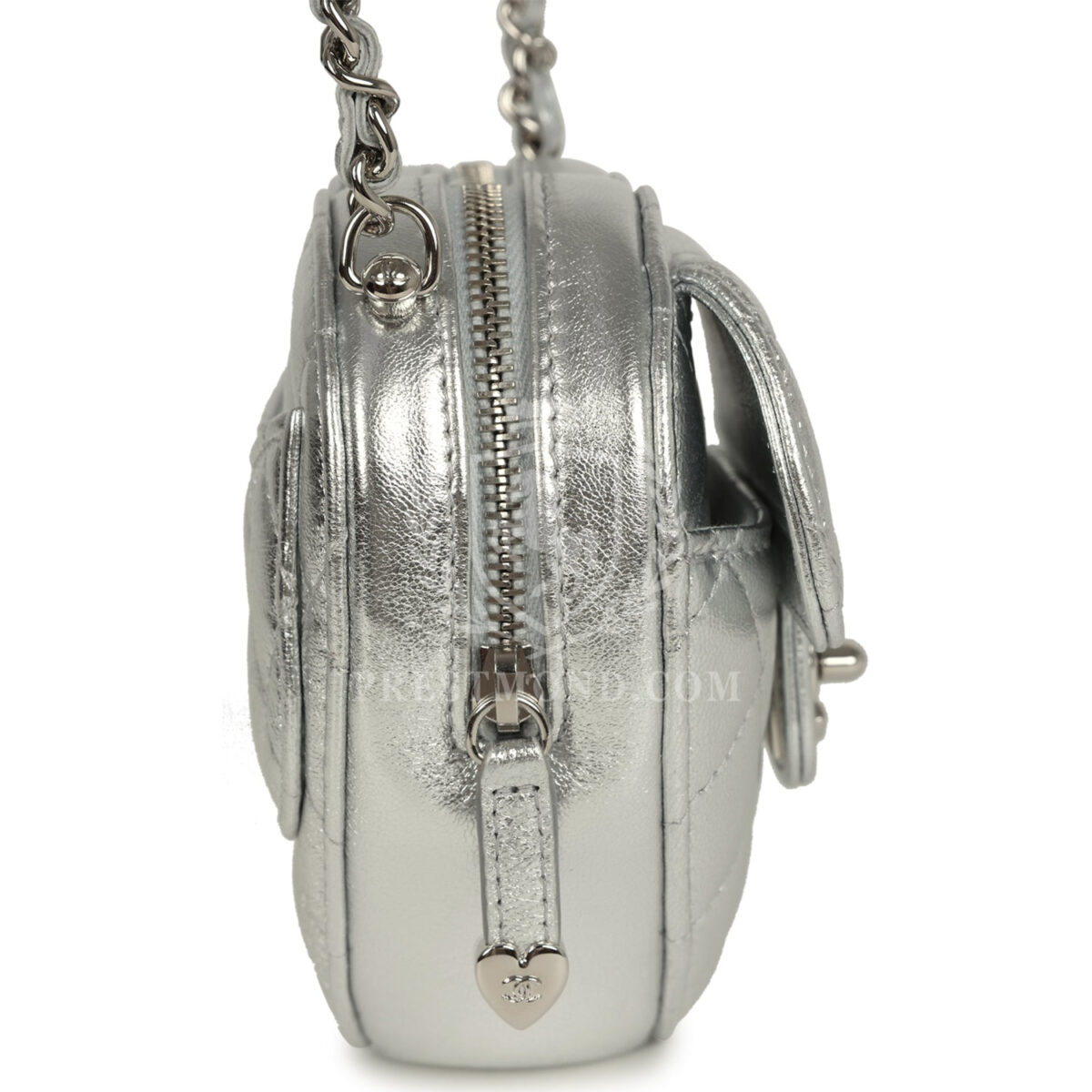 Chanel CC In Love Small Heart Bag with Chain Silver Metallic Lambskin Silver Hardware — изображение 3