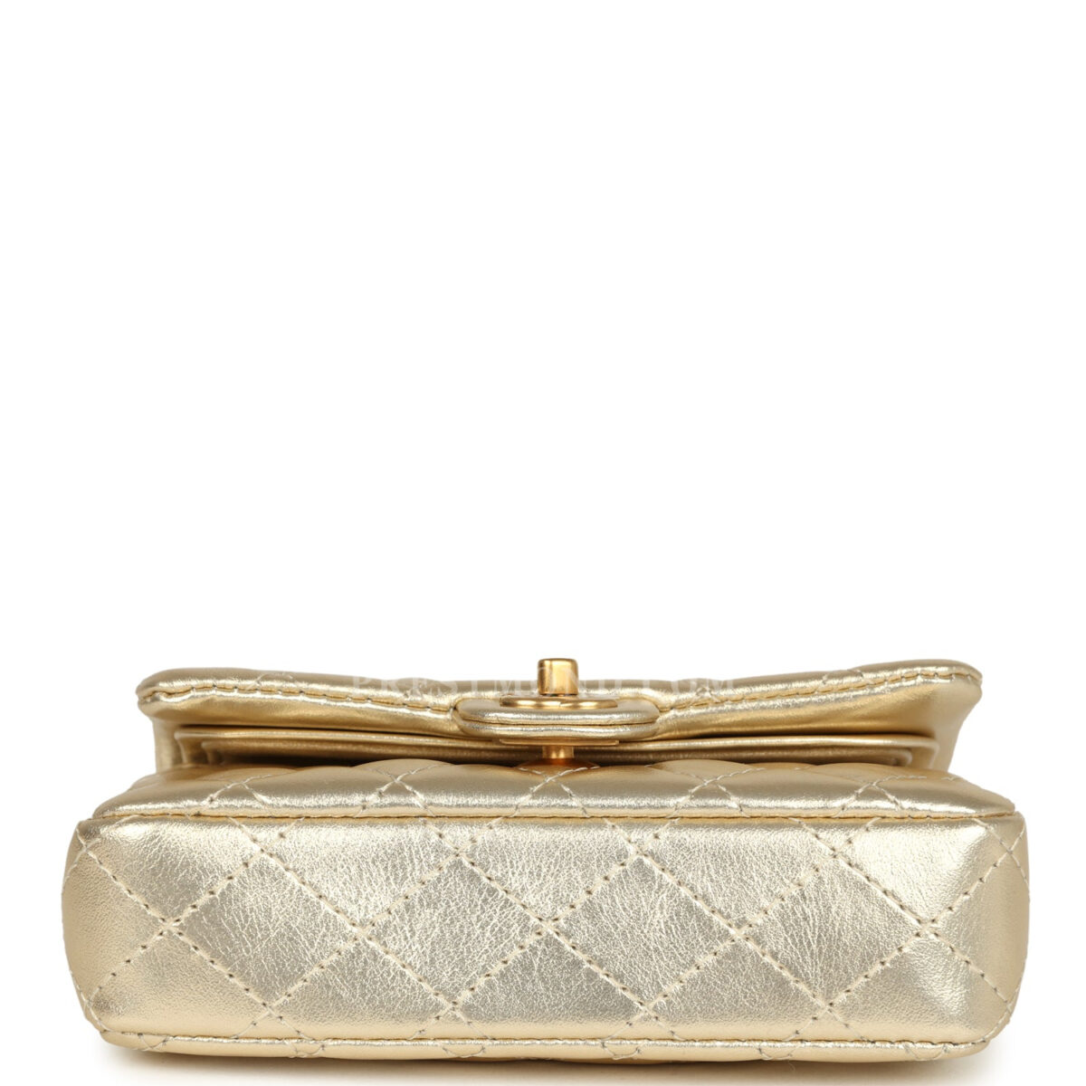 Chanel Nano Classic Double Flap Bag Charm Gold Metallic Calfskin Brushed Gold Hardware — изображение 7
