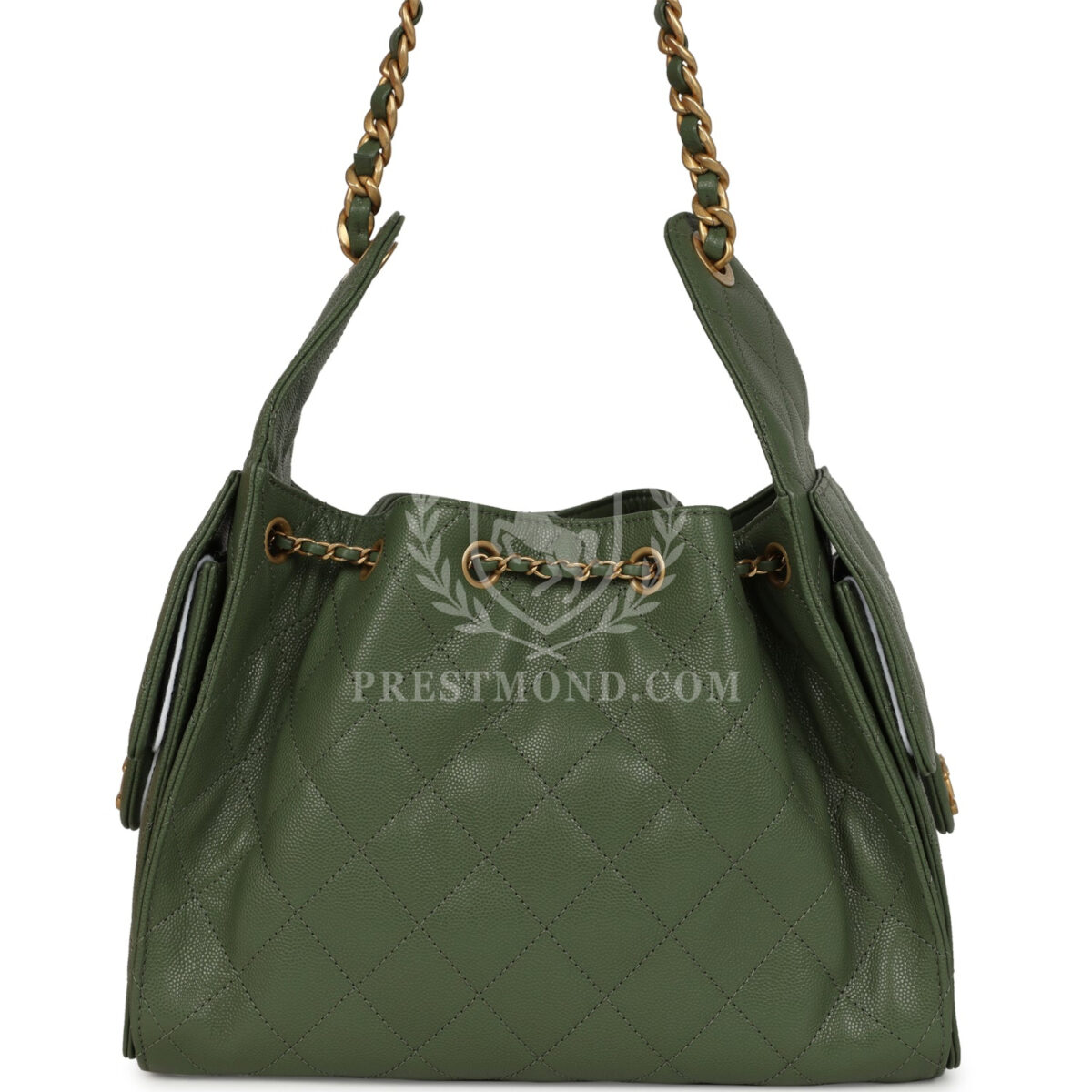 Chanel Small 25 Hobo Bag Khaki Caviar Antique Gold Hardware — изображение 4