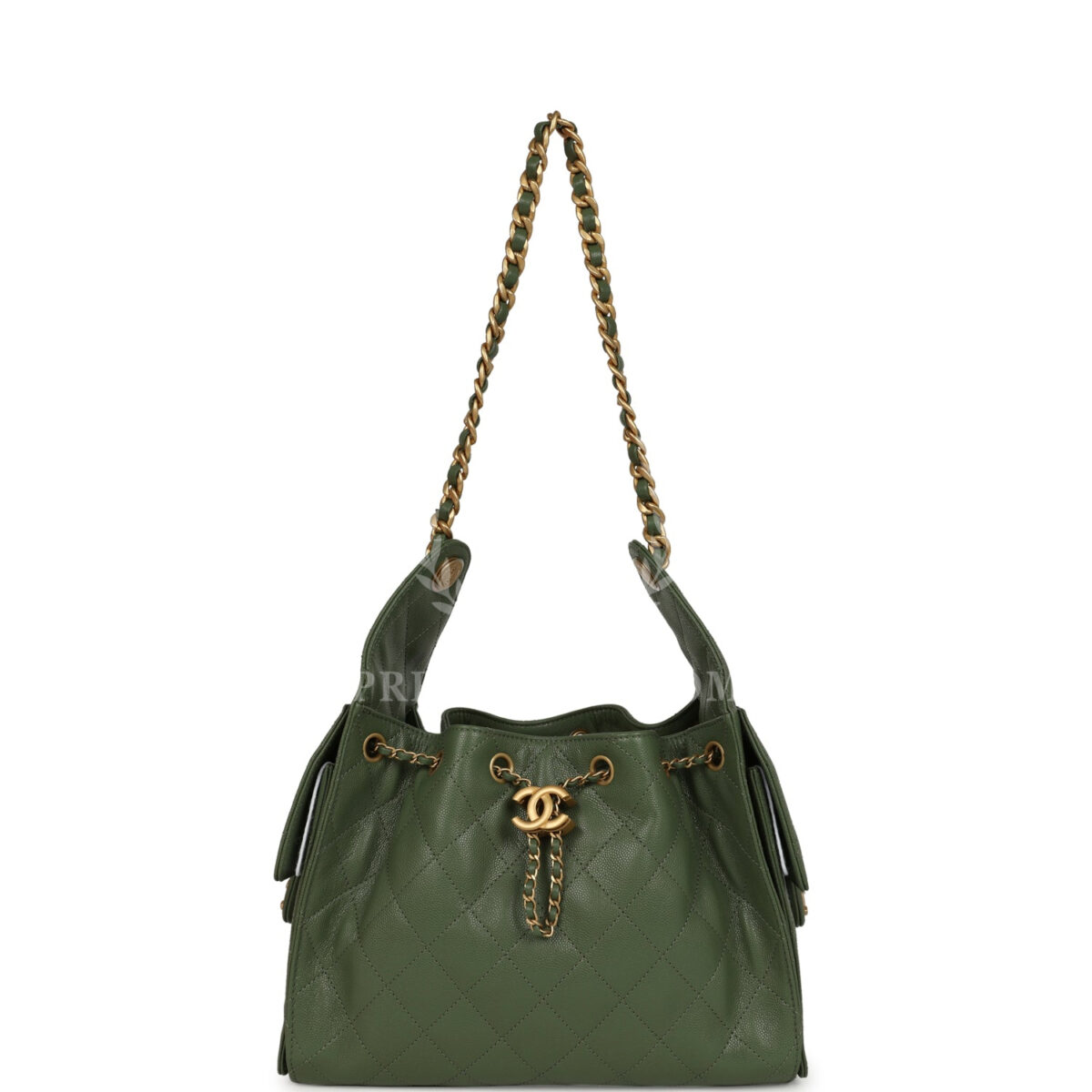 Chanel Small 25 Hobo Bag Khaki Caviar Antique Gold Hardware — изображение 6