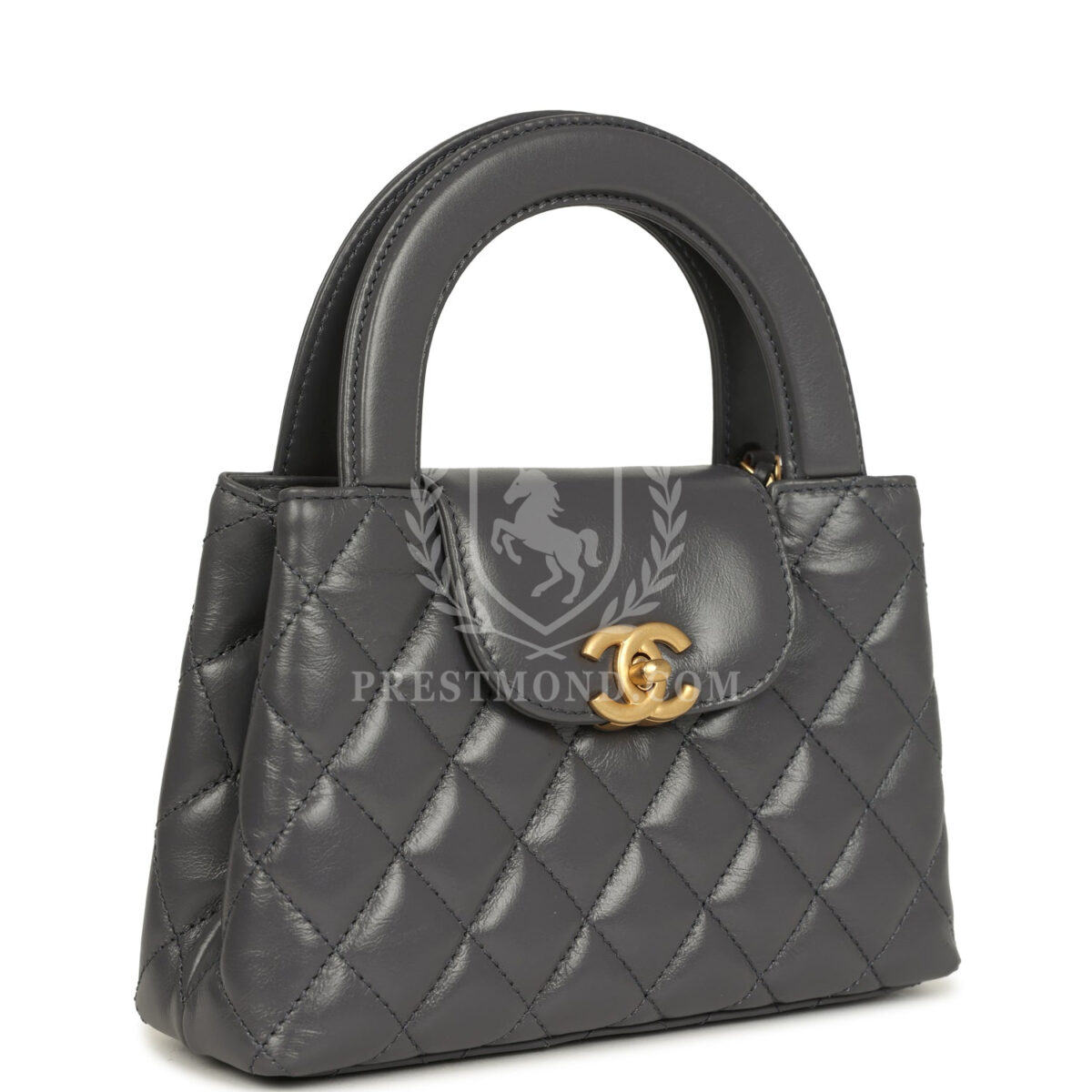 Chanel Small Kelly Shopper Grey Shiny Aged Calfskin Brushed Gold Hardware — изображение 2